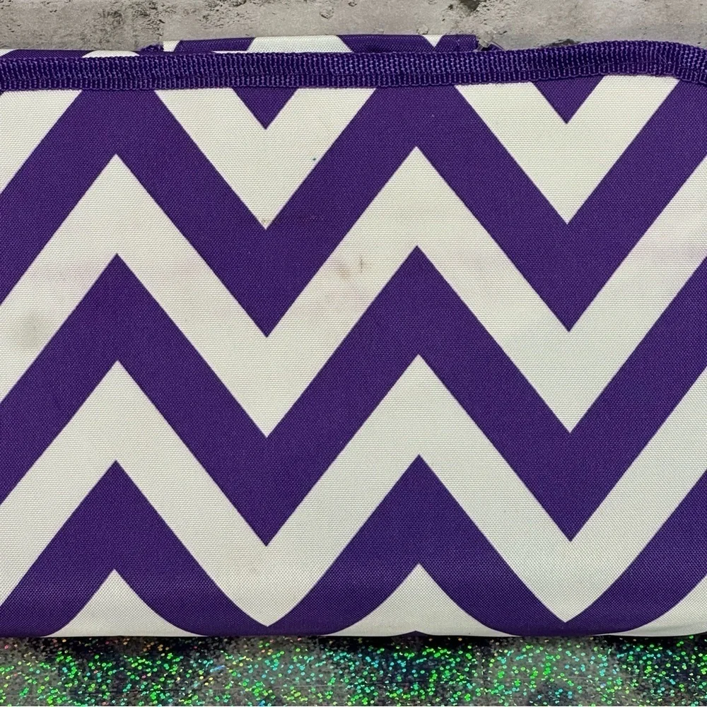 Purple Chevron Travel Folding Hanging BAG Toiletry Cosmetic Bag NEW